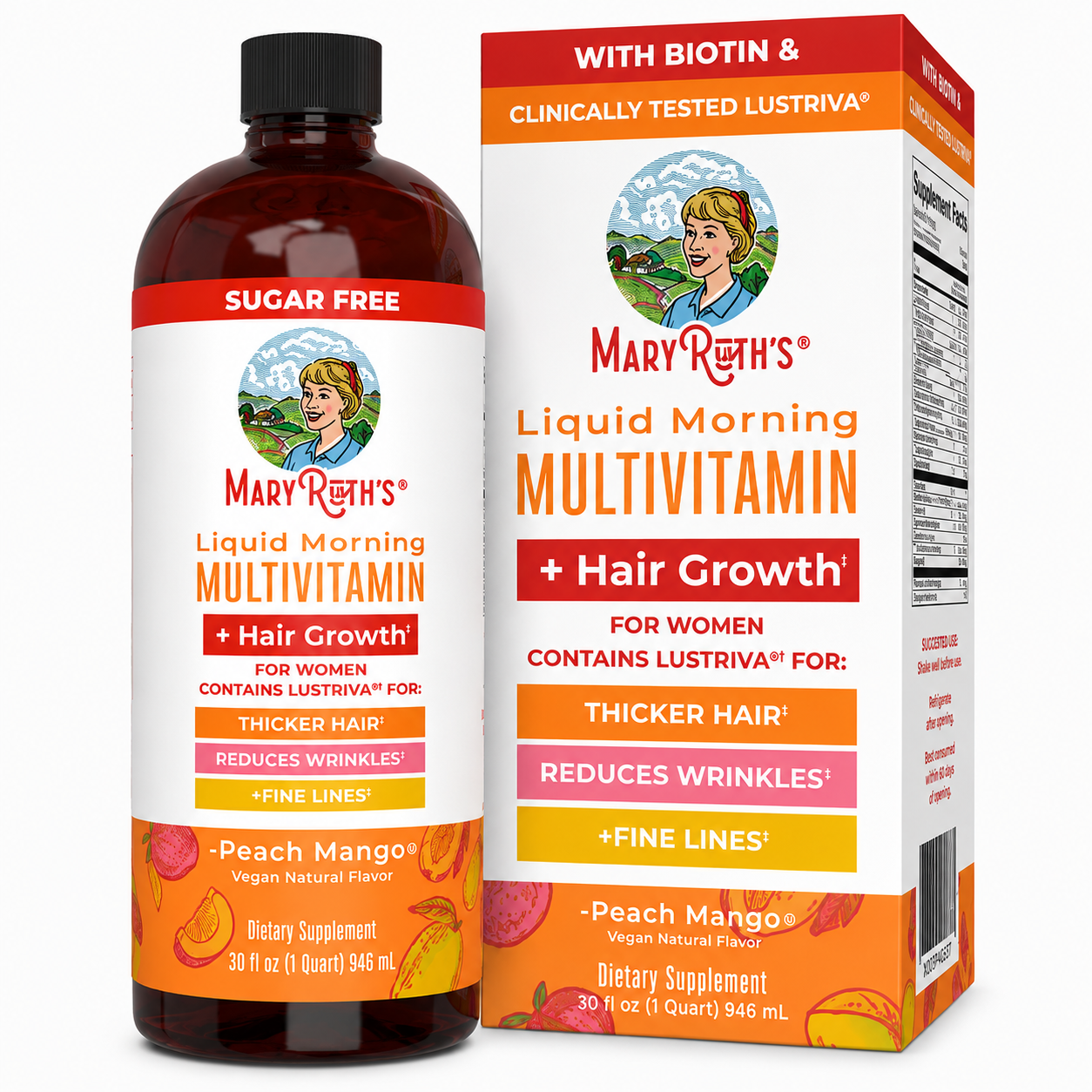 MaryRuth’s – Multivitamínico Líquido Peach Mango + Crecimiento Capilar